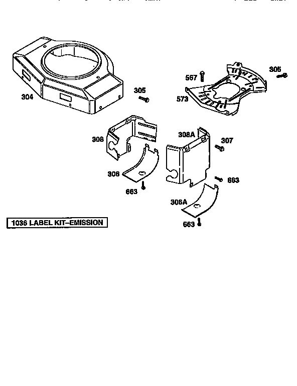 Housings Diagram and Parts List for 42A700  Briggs and Stratton Engine